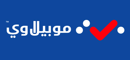 Mobilawy logo in a blue background
